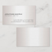 Trendy Faux Silver Modern Elegant Plain Luxury Visitekaartje (Voorkant / Achterkant)