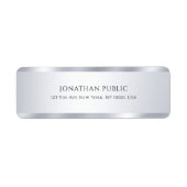 Trendy Faux Silver Modern Simple Elegant Sjabloon Etiket (Voorkant)