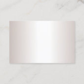 Trendy Faux Silver Modern Simple Elegant Sjabloon Visitekaartje (Achterkant)