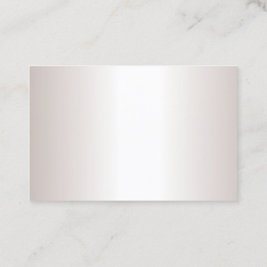 Trendy Faux Silver Modern Simple Elegant Sjabloon Visitekaartje (Achterkant)