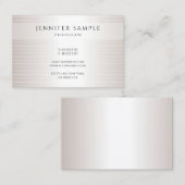 Trendy Faux Silver Modern Simple Elegant Sjabloon Visitekaartje (Voorkant / Achterkant)