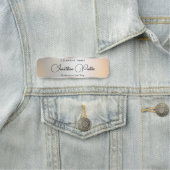 Trendy Faux Silver Sjabloon Handgeschreven Script Naamplaatje (In situ)