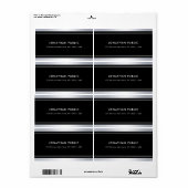 Trendy Faux Silver Zwart Moderne Glamour Verzendin Etiket (Full Sheet)