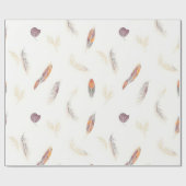 Trendy Feathers Luxe Boho Collectie Cadeaupapier (Vlak)