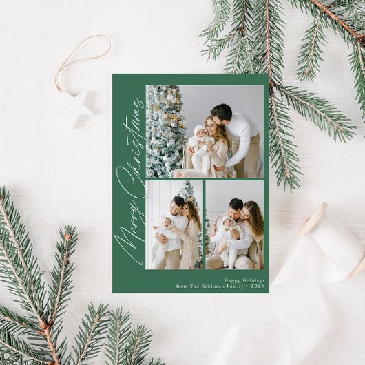 Trendy feestelijk script vrolijk kerstfeest feestdagenkaart