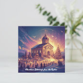 Trendy feestelijke kerstboom Christelijk Jesus Chr Feestdagenkaart (Staand voorkant)