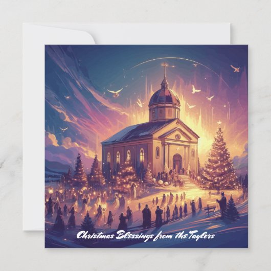 Trendy feestelijke kerstboom Christelijk Jesus Chr Feestdagenkaart (Voorkant)