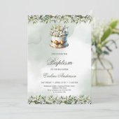 Trendy feestelijke taart gouden kruis lelies Doop Kaart (Staand voorkant)