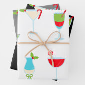Trendy feestelijke vakantie Cocktail Party Kerstmi Inpakpapier Vel (In situ)