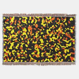 Trendy fel geel en Oranje camouflagepatroon Deken