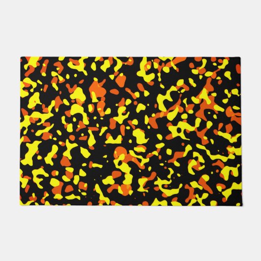 Trendy fel geel en Oranje camouflagepatroon Deurmat (Voorkant)