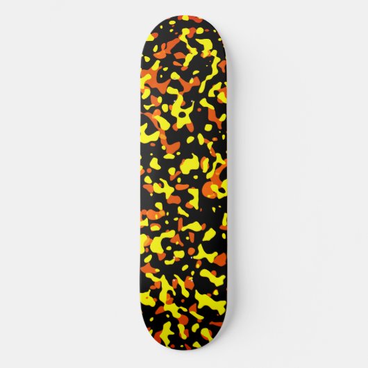 Trendy fel geel en Oranje camouflagepatroon Persoonlijk Skateboard (Voorkant)