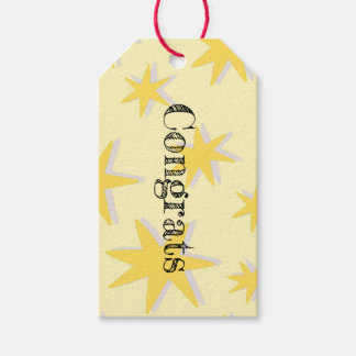 Trendy felicitatie mosterd achtergrond Retro Cadeaulabel