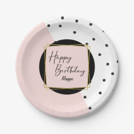 Trendy Feminine Confetti Stippen Birthday Party Papieren Bordje