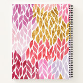 Trendy Feminine Faux Gold Waterverf Pattern Girly Notitieboek (Achterkant)