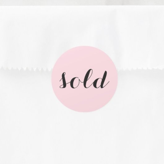 Trendy Feminine Script Typografie Aangepast verkoc Ronde Sticker