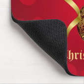 Trendy Festive Red- en gouden kerstversieringen Muismat (Hoek)