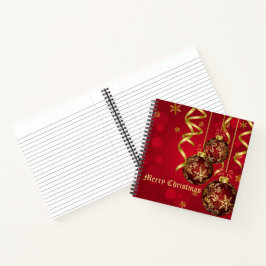 Trendy Festive Red- en gouden kerstversieringen Notitieboek