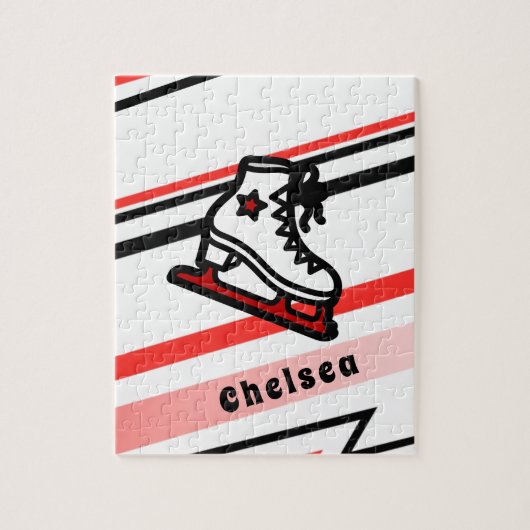 Trendy Figuur Skating Girl Schaatsen Persoonlijk R Legpuzzel (Verticaal)