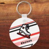 Trendy Figuur Skating Girl Schaatsen Persoonlijk R Sleutelhanger (Voorkant)