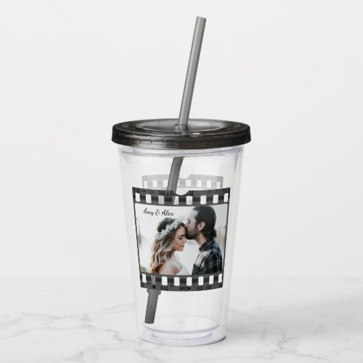 Trendy Film Reel Movie Persoonlijk Afbeelding Lijs Acryl Drinkbeker (Achterkant)