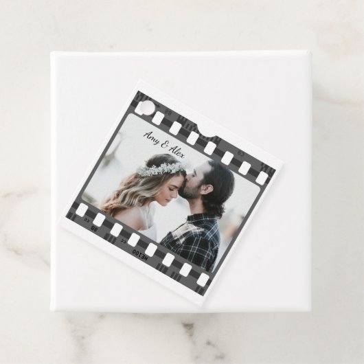 Trendy Film Reel Movie Persoonlijk Afbeelding Lijs Bedankjes Labels (In situ)