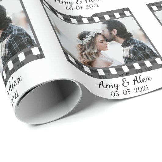 Trendy Film Reel Movie Persoonlijk Afbeelding Lijs Cadeaupapier (Rol Hoek)