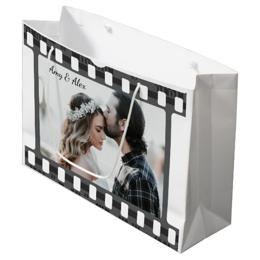Trendy Film Reel Movie Persoonlijk Afbeelding Lijs Groot Cadeauzakje (Voorkant Gekanteld)