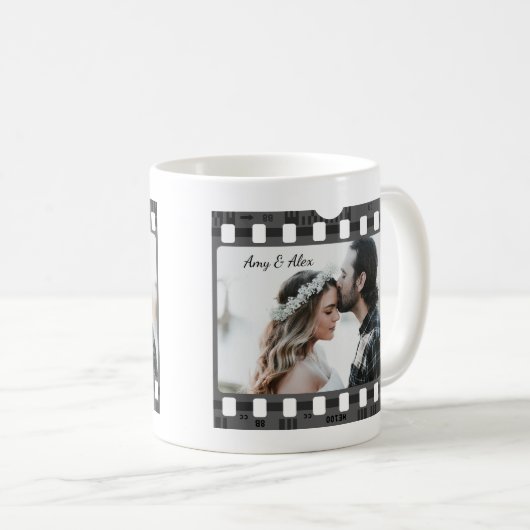 Trendy Film Reel Movie Persoonlijk Afbeelding Lijs Koffiemok (Voorkant rechts)