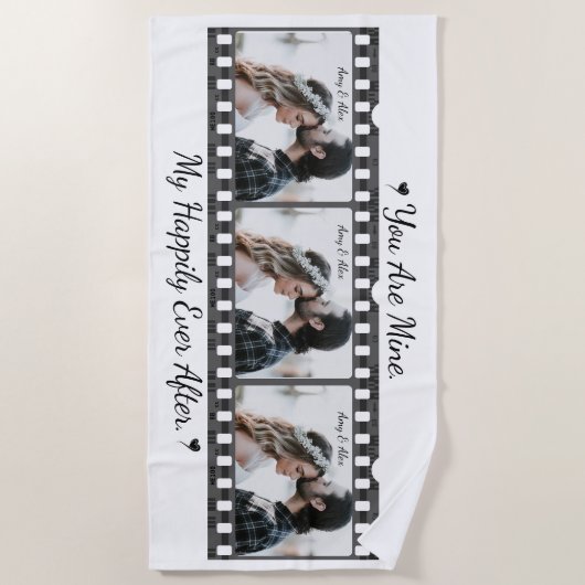 Trendy Film Reel Movie Persoonlijk Afbeelding Lijs Strandlaken (Voorkant)