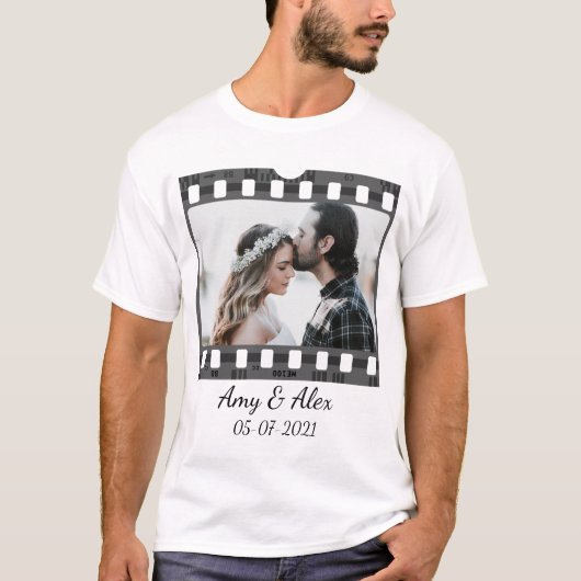 Trendy Film Reel Movie Persoonlijk Afbeelding Lijs T-shirt (Voorkant)