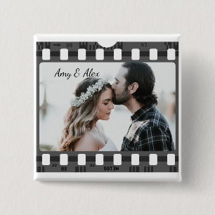 Trendy Film Reel Movie Persoonlijk Afbeelding Lijs Vierkante Button 5,1 Cm