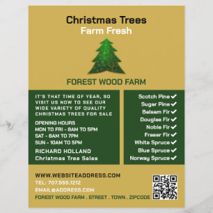Trendy Fir Tree Design, kerstboomverkoop Flyer