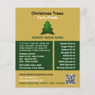 Trendy Fir Tree Design, kerstboomverkoop Flyer