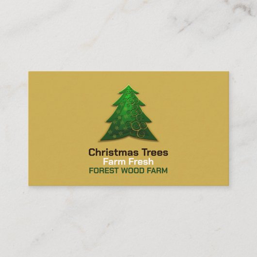 Trendy Fir Tree Design, kerstboomverkoop Visitekaartje (Voorkant)