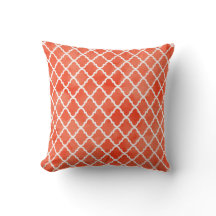 Trendy Flame Oranje Waterverf Quatrefoil Patroon