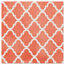 Trendy Flame Oranje Waterverf Quatrefoil Patroon