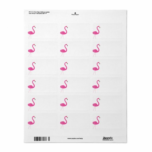 Trendy Flamingo adreslabel Etiket (Full Sheet)