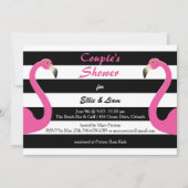 Trendy Flamingo Baby Couple's Shower Invitation Kaart (Voorkant)