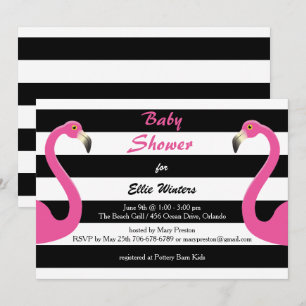 Trendy Flamingo Baby shower uitnodiging