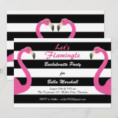 Trendy Flamingo Bachelorette Party uitnodiging (Voorkant / Achterkant)