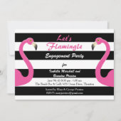 Trendy Flamingo Engagement Party Kaart (Voorkant)