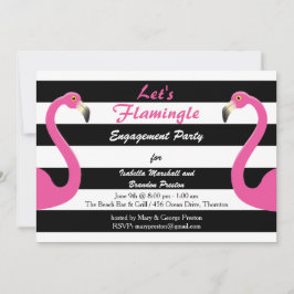 Trendy Flamingo Engagement Party Kaart