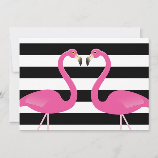 Trendy Flamingo Engagement Party Kaart (Achterkant)