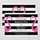 Trendy Flamingo Engagement Party Kaart (Voorkant / Achterkant)