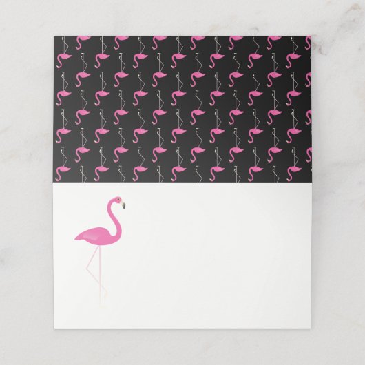 Trendy Flamingo gevouwen plaats kaarten Plaatskaartje (Buitenkant ongevouwen)