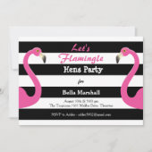 Trendy Flamingo Hens Party Invitation Kaart (Voorkant)