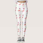 Trendy flamingo kerst leuke Santa hat Leggings<br><div class="desc">Fun leggins met een roze flamingo die het patroon van de kerstman aankleedt.</div>