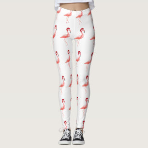 Trendy flamingo kerst leuke Santa hat Leggings
