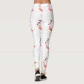 Trendy flamingo kerstrender leggings (Achterkant)